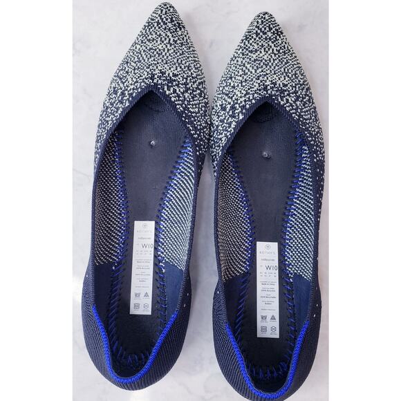 ROTHY'S The Point Midnight Sparkle Slip On Shoes Flats Blue Women's Size 10 - Picture 3 of 14